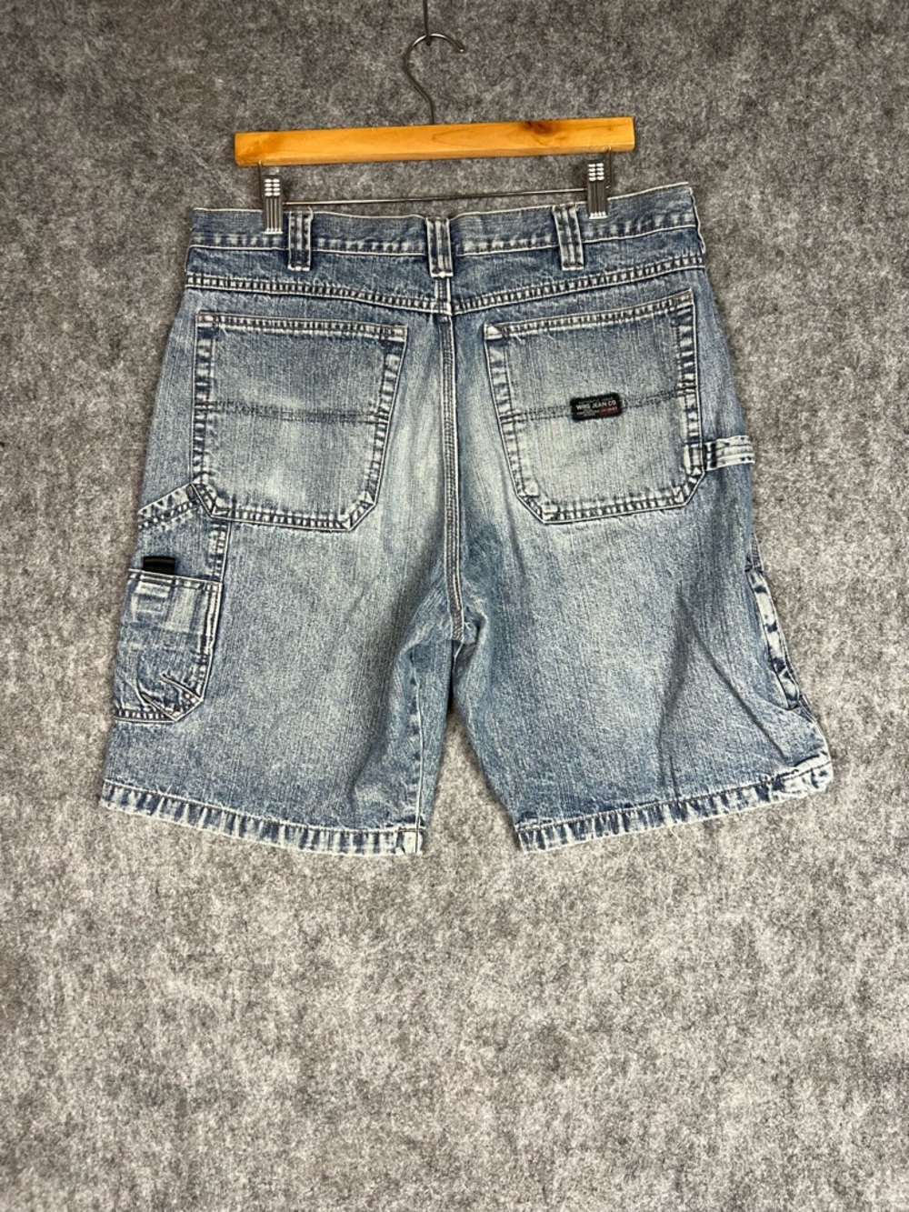 WRG Jean Co Mens Size 34 Carpenter Jean Shorts Blue Denim Flat Front